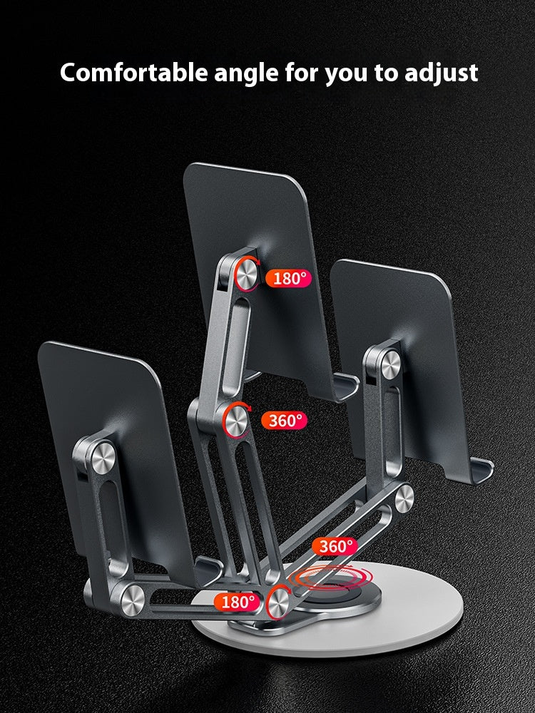360° Rotating Phone & Tablet Stand — Foldable Aluminum Desk Holder