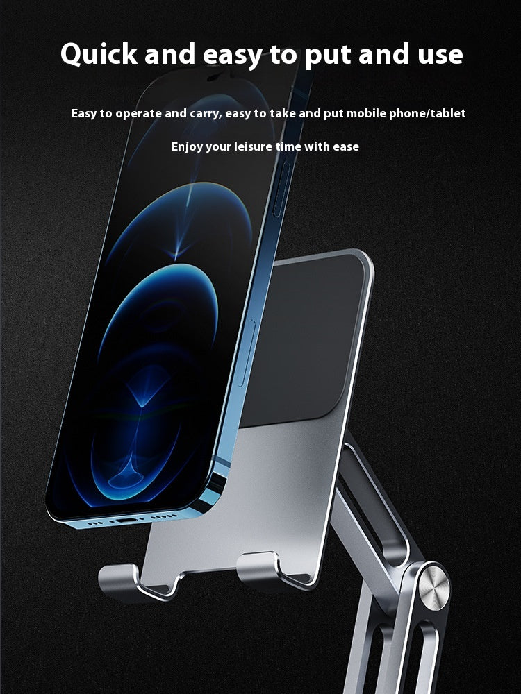 360° Rotating Phone & Tablet Stand — Foldable Aluminum Desk Holder