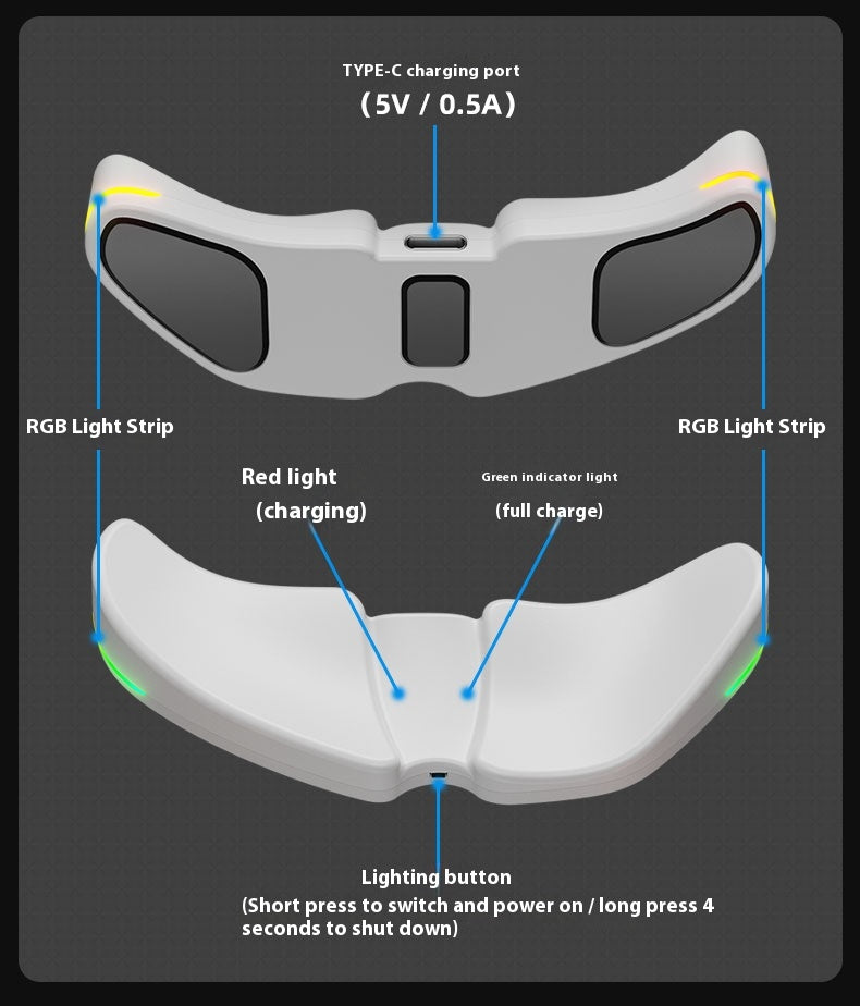 IFYOO RGB Ergonomic Palm Tray Wrist Rest — Desk Setup Wrist Support