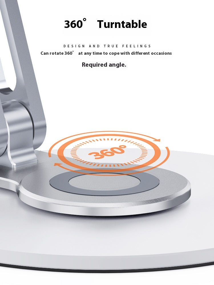 360° Rotating Phone & Tablet Stand — Foldable Aluminum Desk Holder
