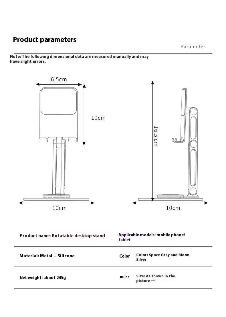 360° Rotating Phone & Tablet Stand — Foldable Aluminum Desk Holder