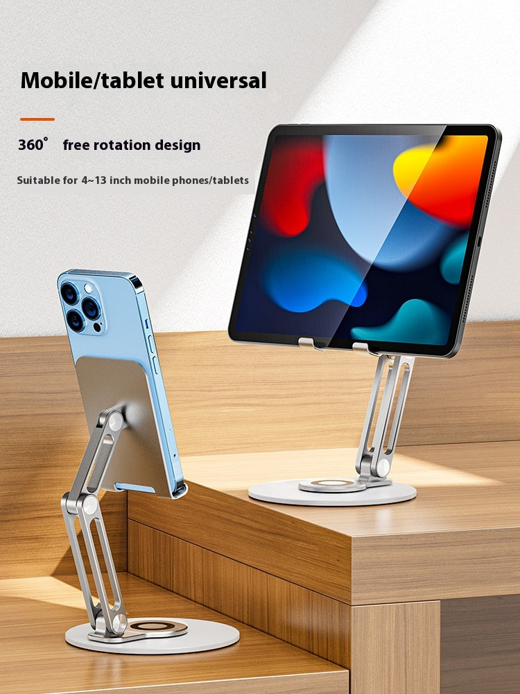 360° Rotating Phone & Tablet Stand — Foldable Aluminum Desk Holder