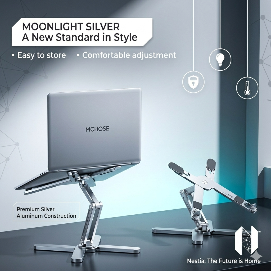 Foldable Aluminum Laptop Stand — 360° Adjustable, Portable