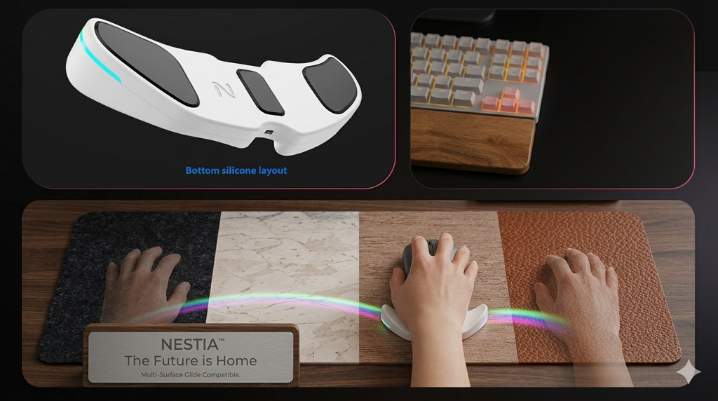 IFYOO RGB Ergonomic Palm Tray Wrist Rest — Desk Setup Wrist Support