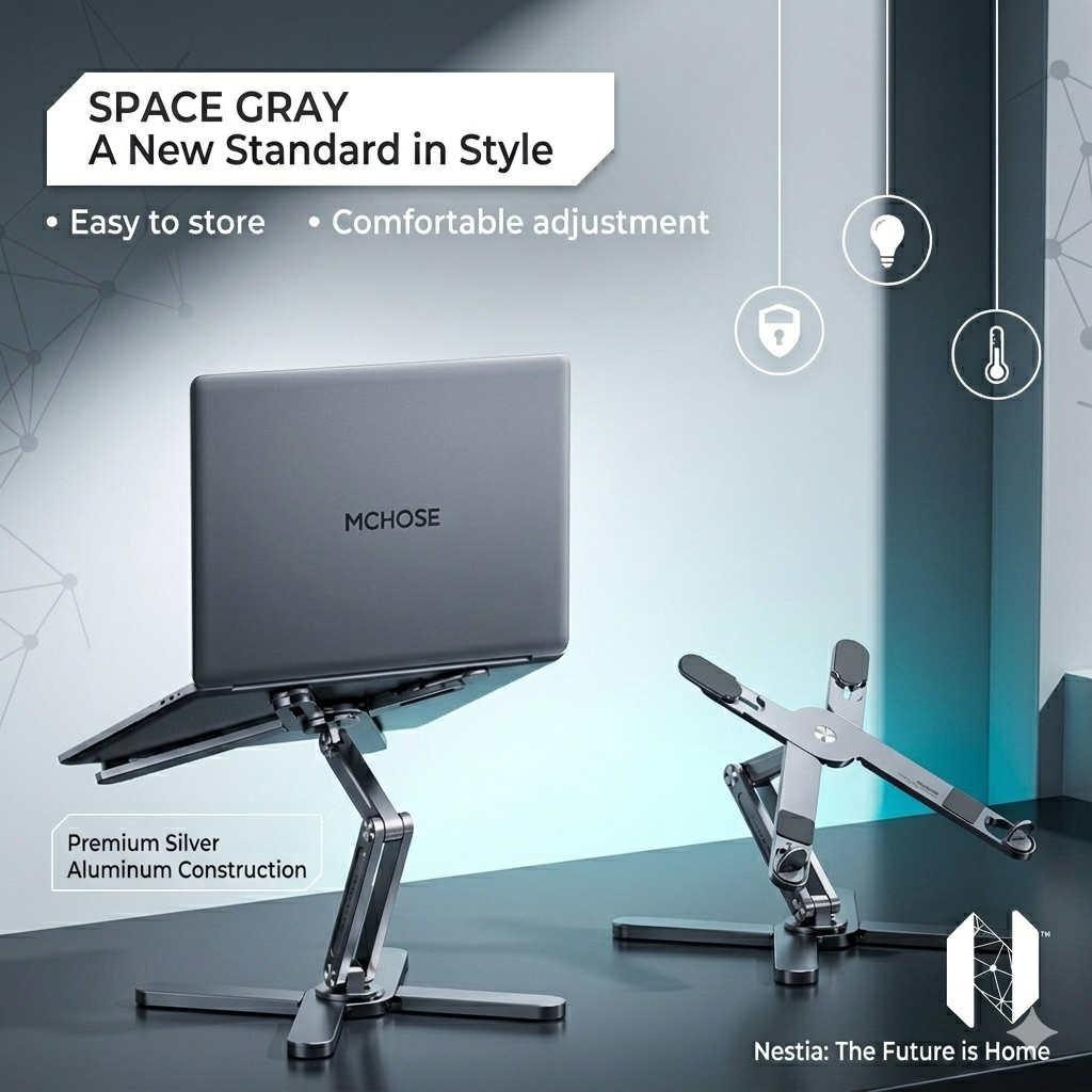 Foldable Aluminum Laptop Stand — 360° Adjustable, Portable