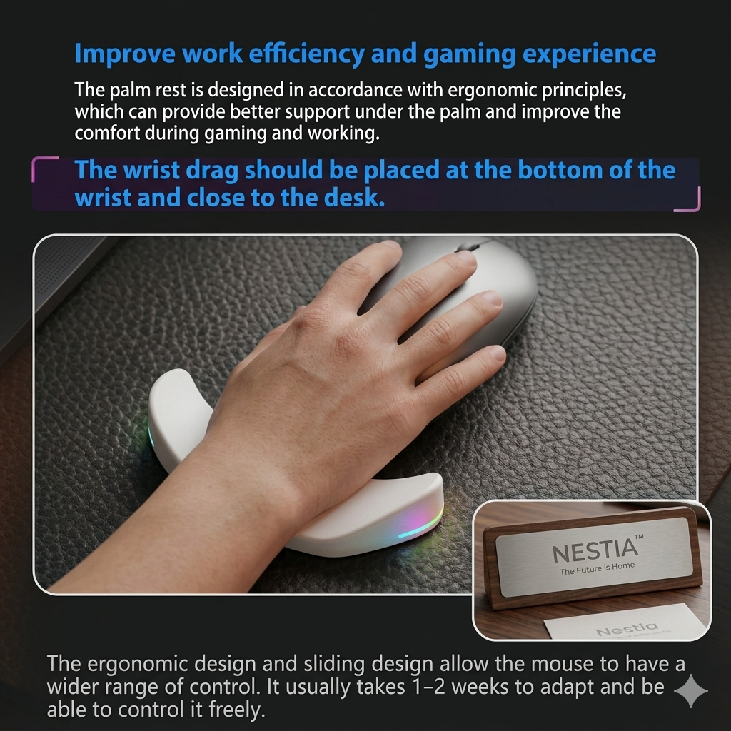 IFYOO RGB Ergonomic Palm Tray Wrist Rest — Desk Setup Wrist Support