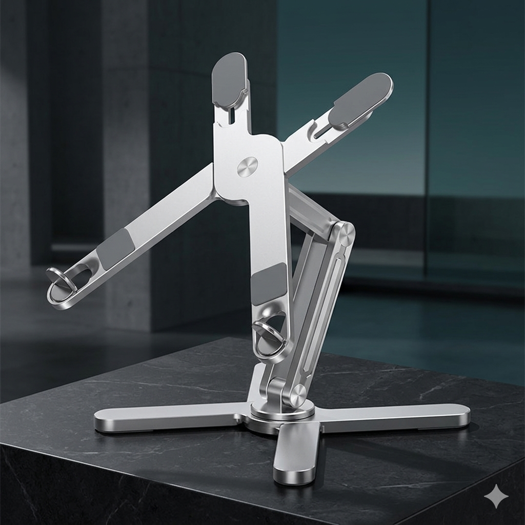 Foldable Aluminum Laptop Stand — 360° Adjustable, Portable